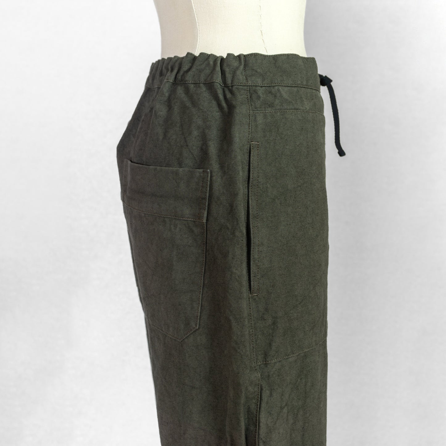 SARAHWEAR COTTON LINEN CANVAS SOFT TAPERED PANTS
