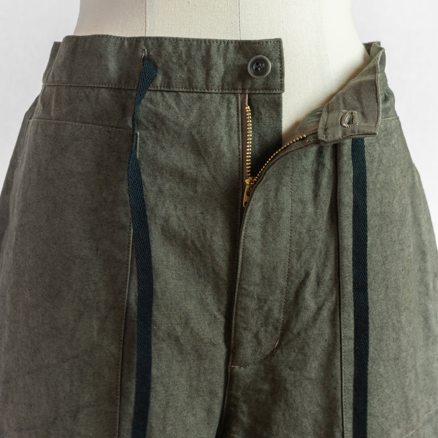 SARAHWEAR COTTON LINEN CANVAS SOFT TAPERED PANTS