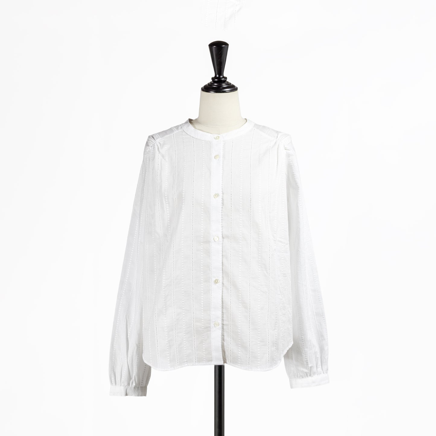 25AW SARAHWEAR <Sumire>エンブロイダリー肩ギャザーブラウス ストライプ C53052