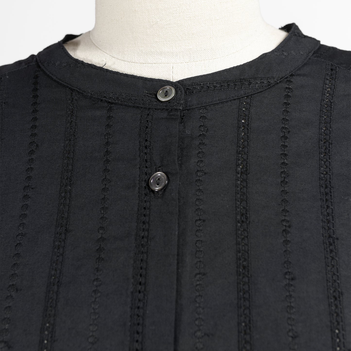 25AW SARAHWEAR <Sumire>エンブロイダリー肩ギャザーブラウス ストライプ C53052