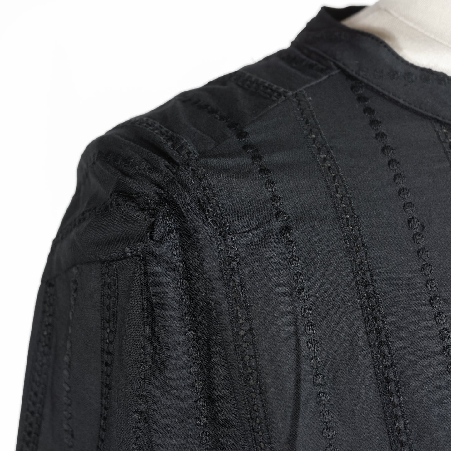 25AW SARAHWEAR <Sumire>エンブロイダリー肩ギャザーブラウス ストライプ C53052