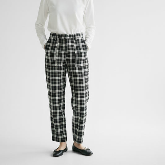 25AW SARAHWEAR <Narumu>ウーステッドタータンテーパードパンツ C30589