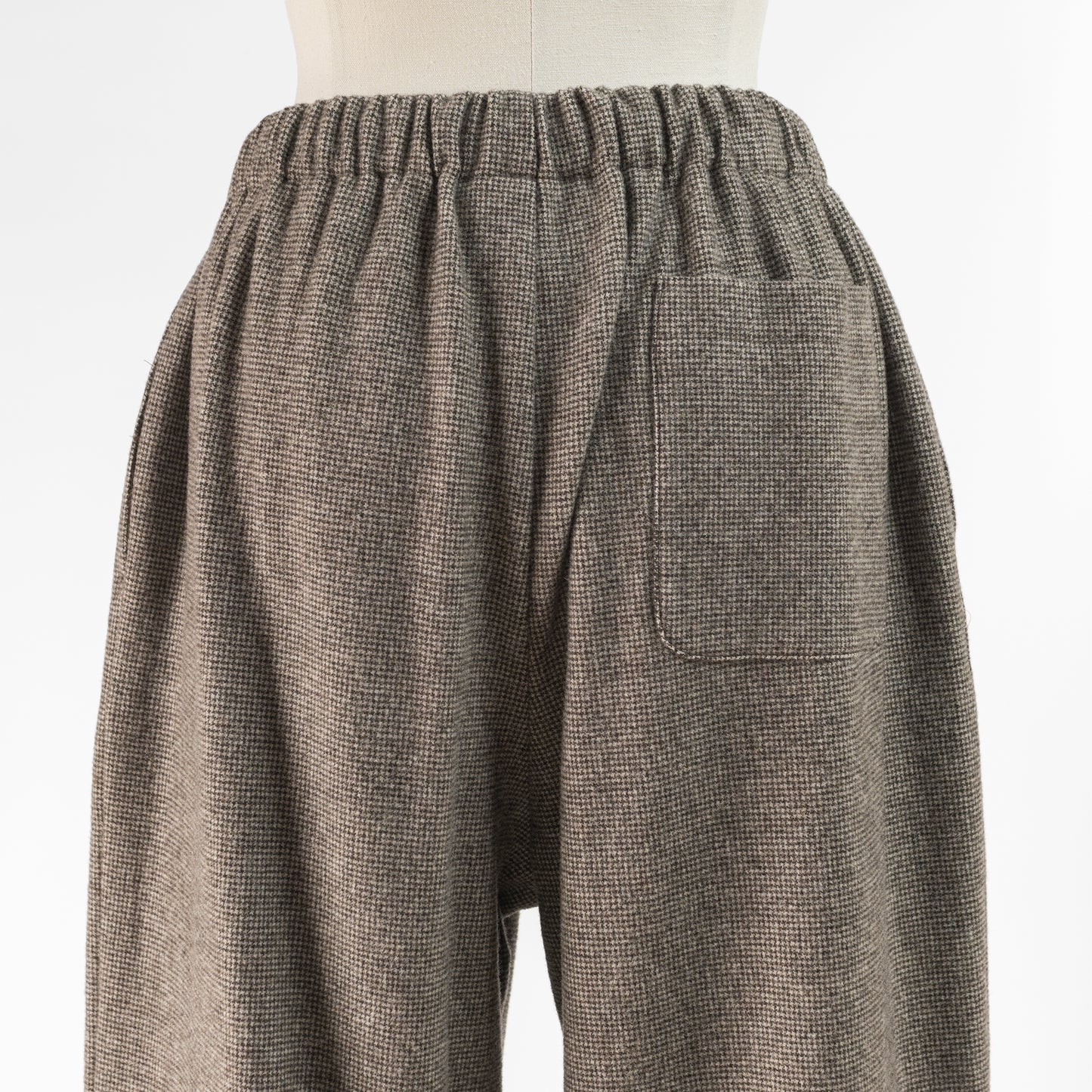 STAMP AND DIARY WOOL CHECK EASY PANT