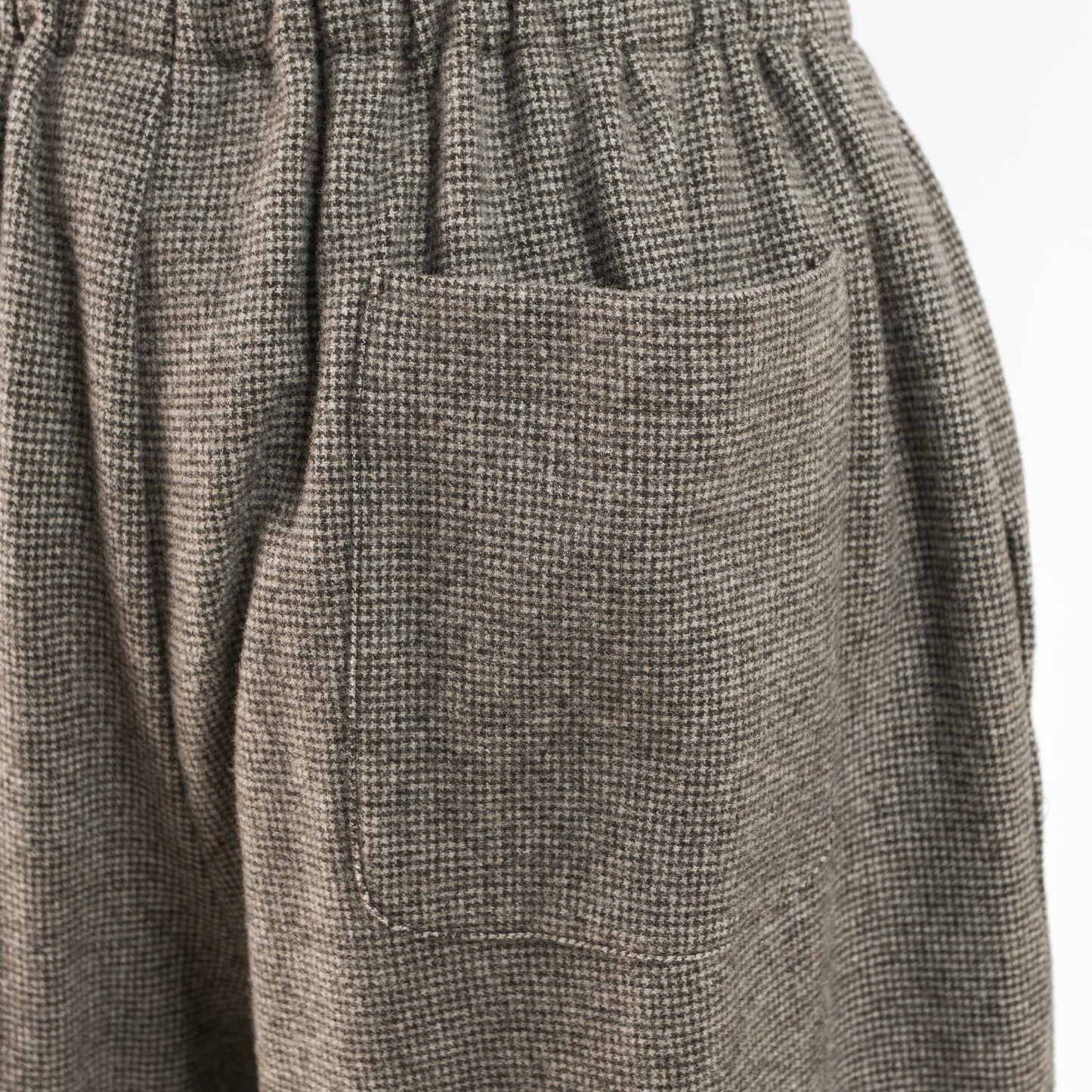 STAMP AND DIARY WOOL CHECK EASY PANT