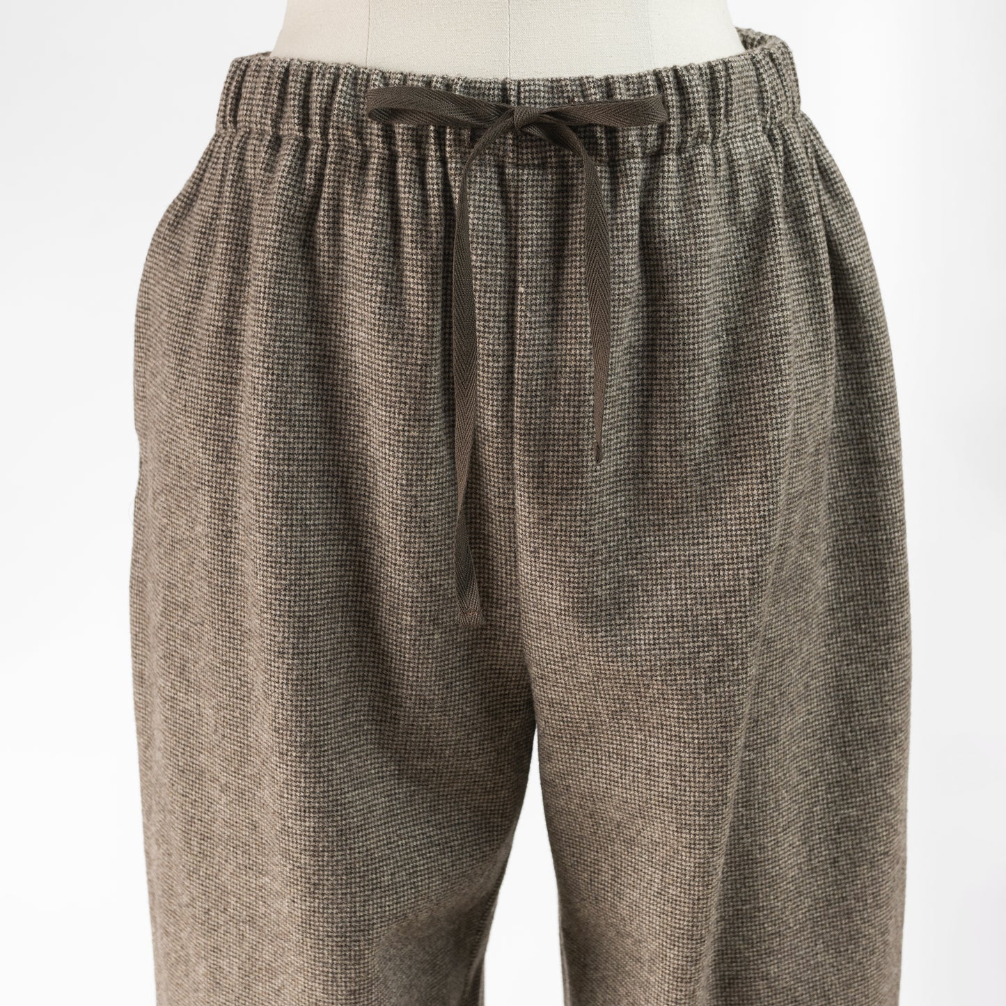 STAMP AND DIARY WOOL CHECK EASY PANT