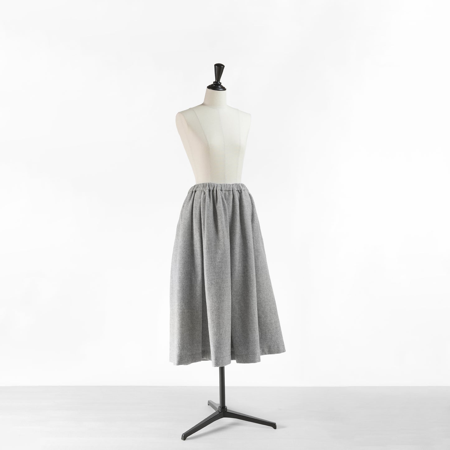 STAMP AND DIARY WOOL CHECK TUCK GATHER SKIRT