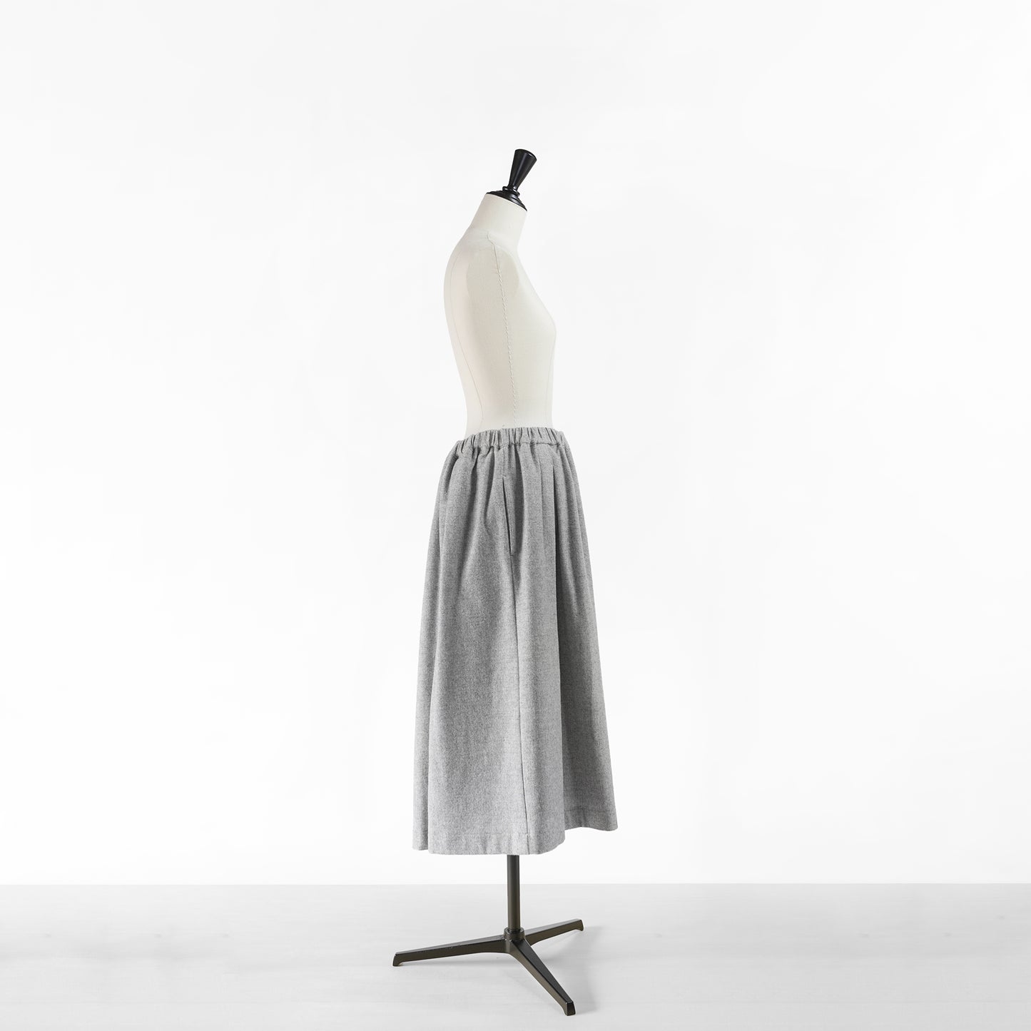 STAMP AND DIARY WOOL CHECK TUCK GATHER SKIRT