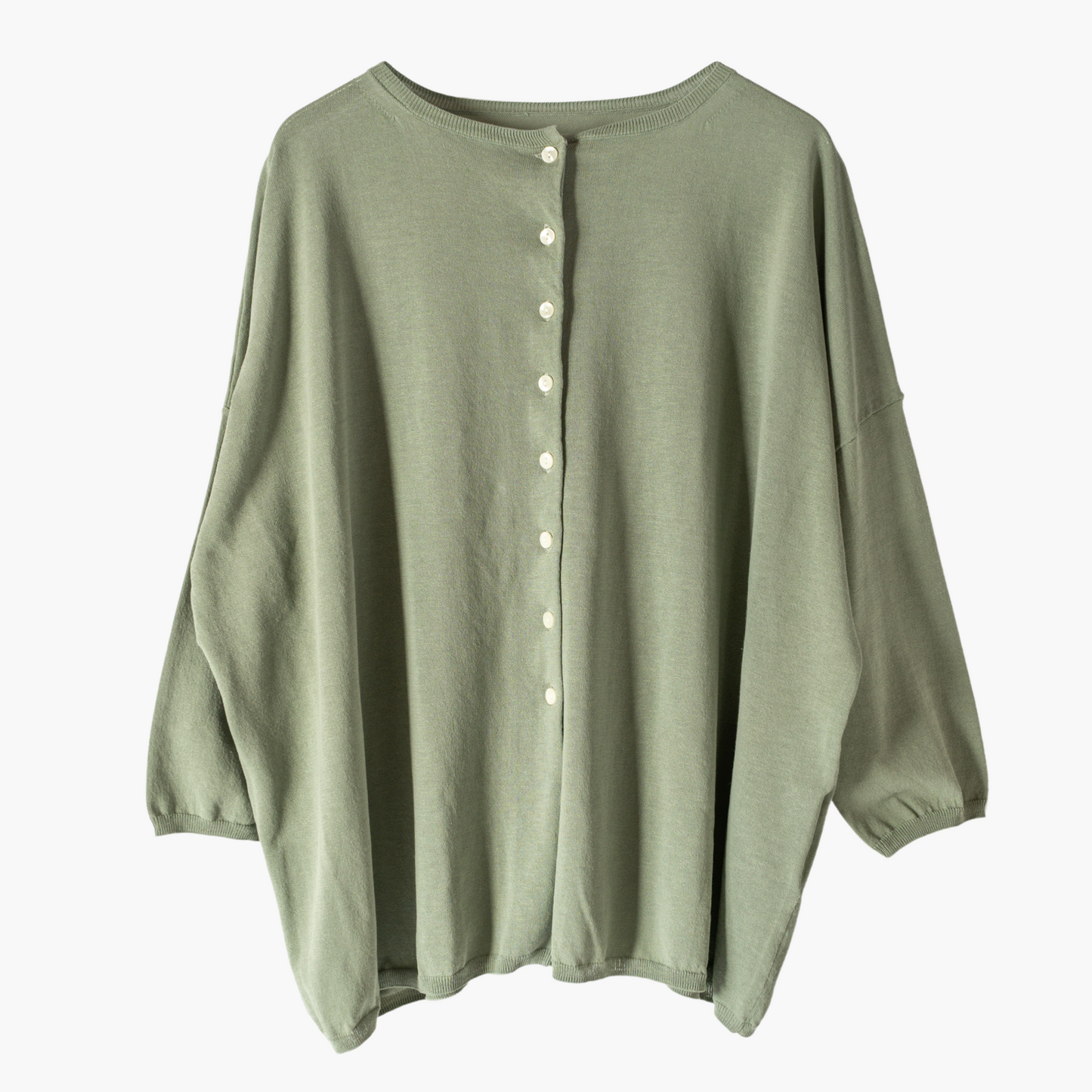 STAMP AND DIARY COOL COTTON WIDE 2WAY BOAT NECK CARDIGAN