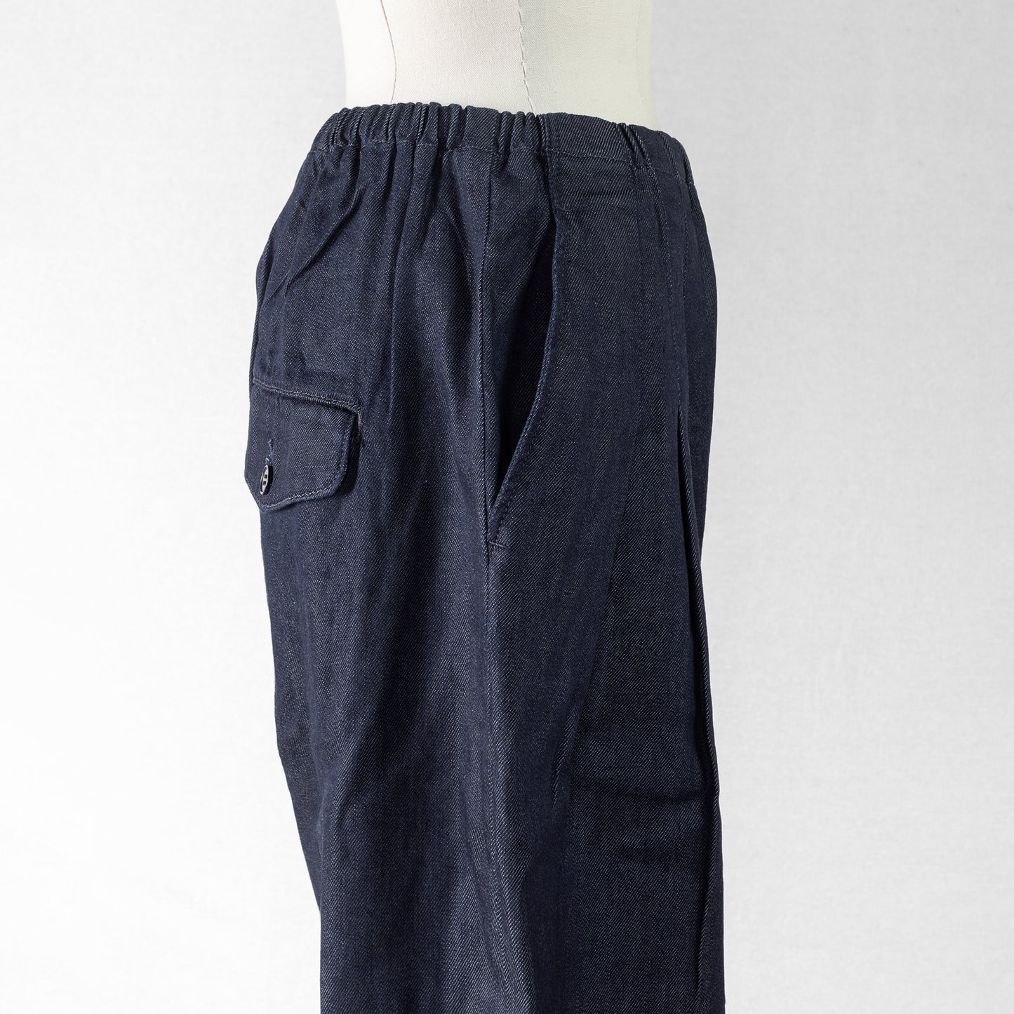 STAMP AND DIARY WAIST TUCK DENIM WIDE PANTS 91cm