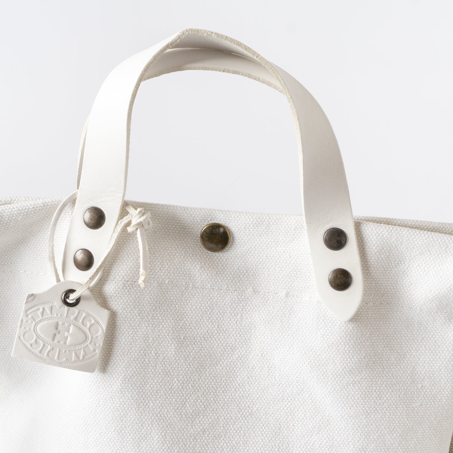 TAMPICO SMALL MINI BEACH BAG XS TRICOLOUR WHITE LEATHER HANDLE