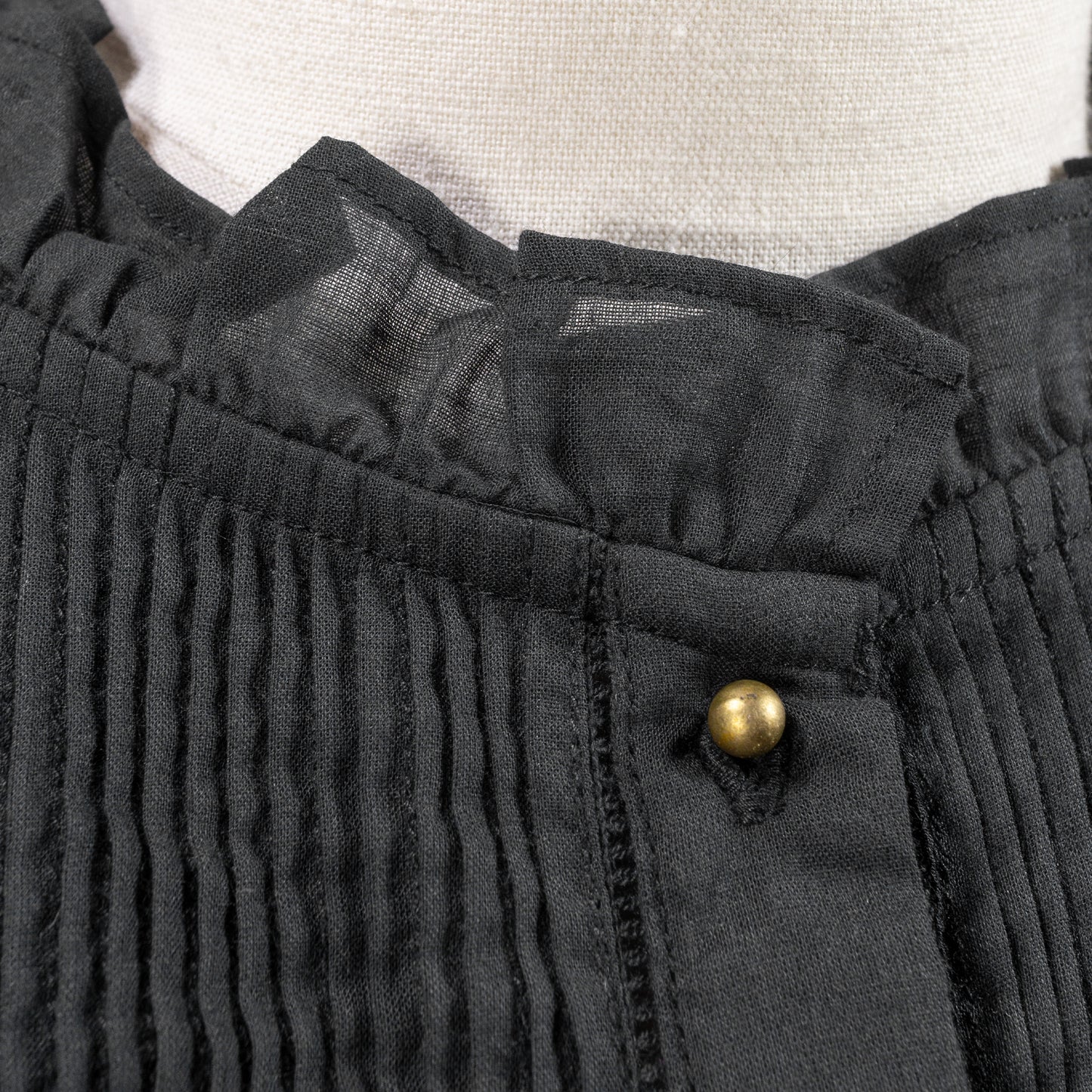 25SS utilité フレンチスリーブピンタックシャツ