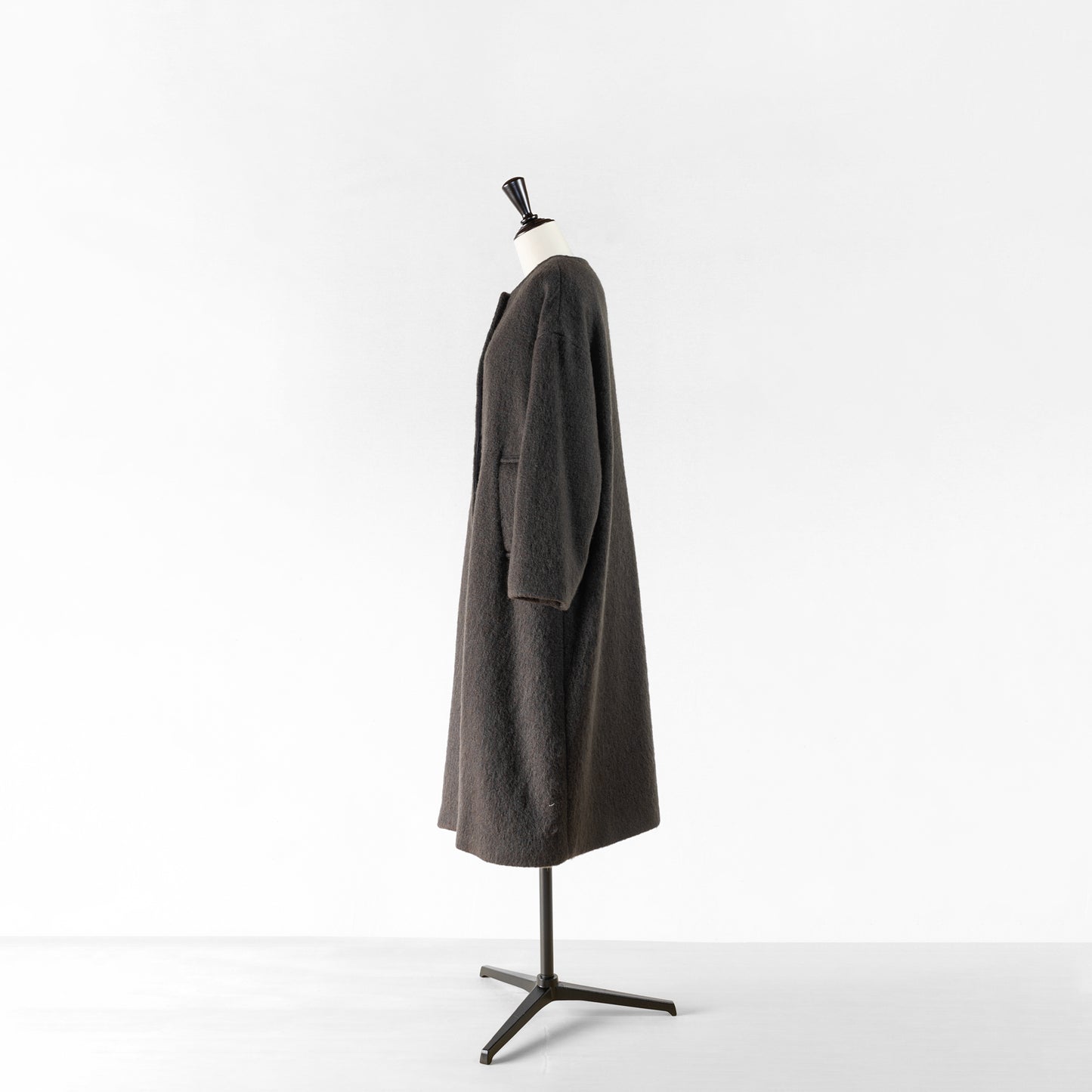 utilité MOHAIR LOOP SHAGGY NO COLLAR COAT
