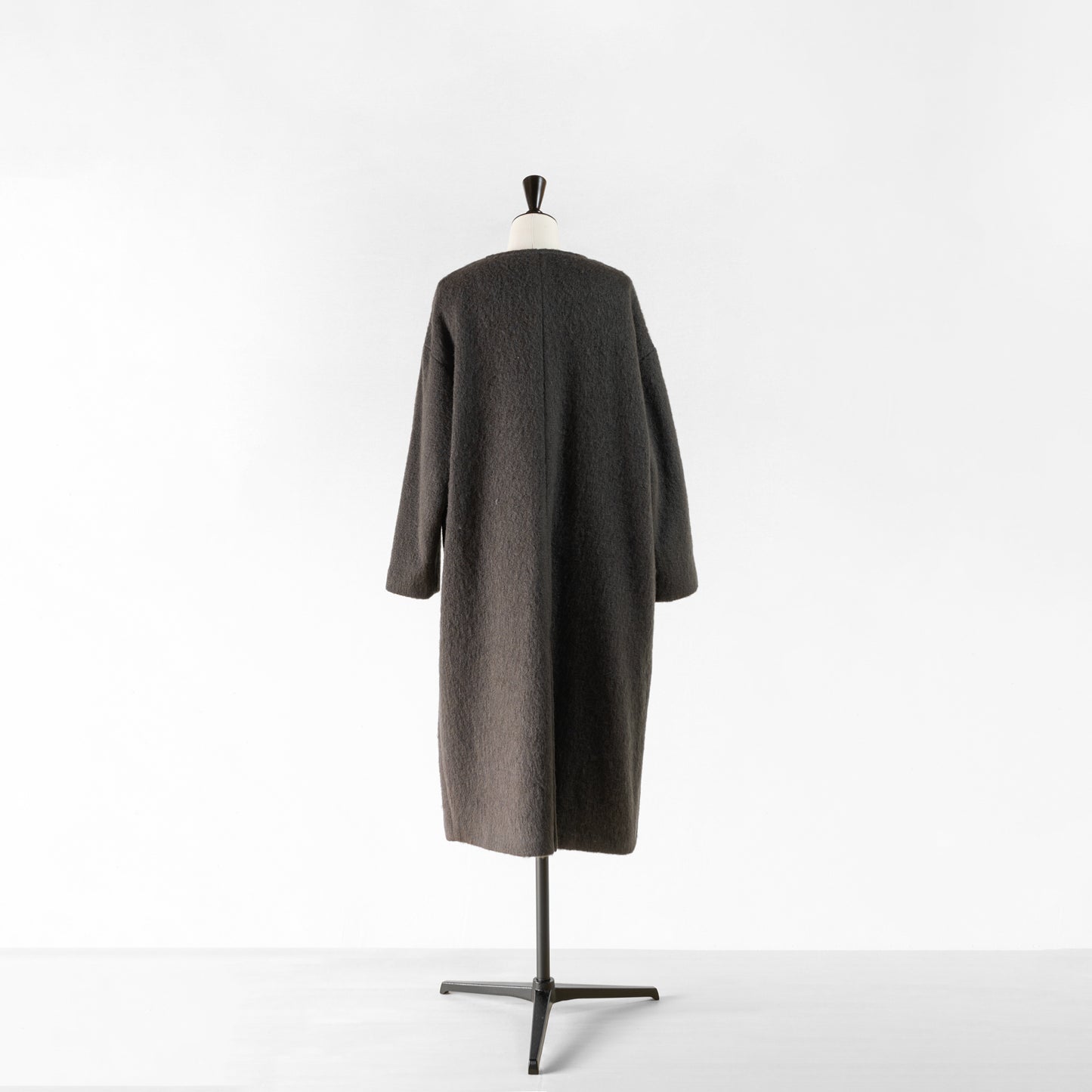 utilité MOHAIR LOOP SHAGGY NO COLLAR COAT