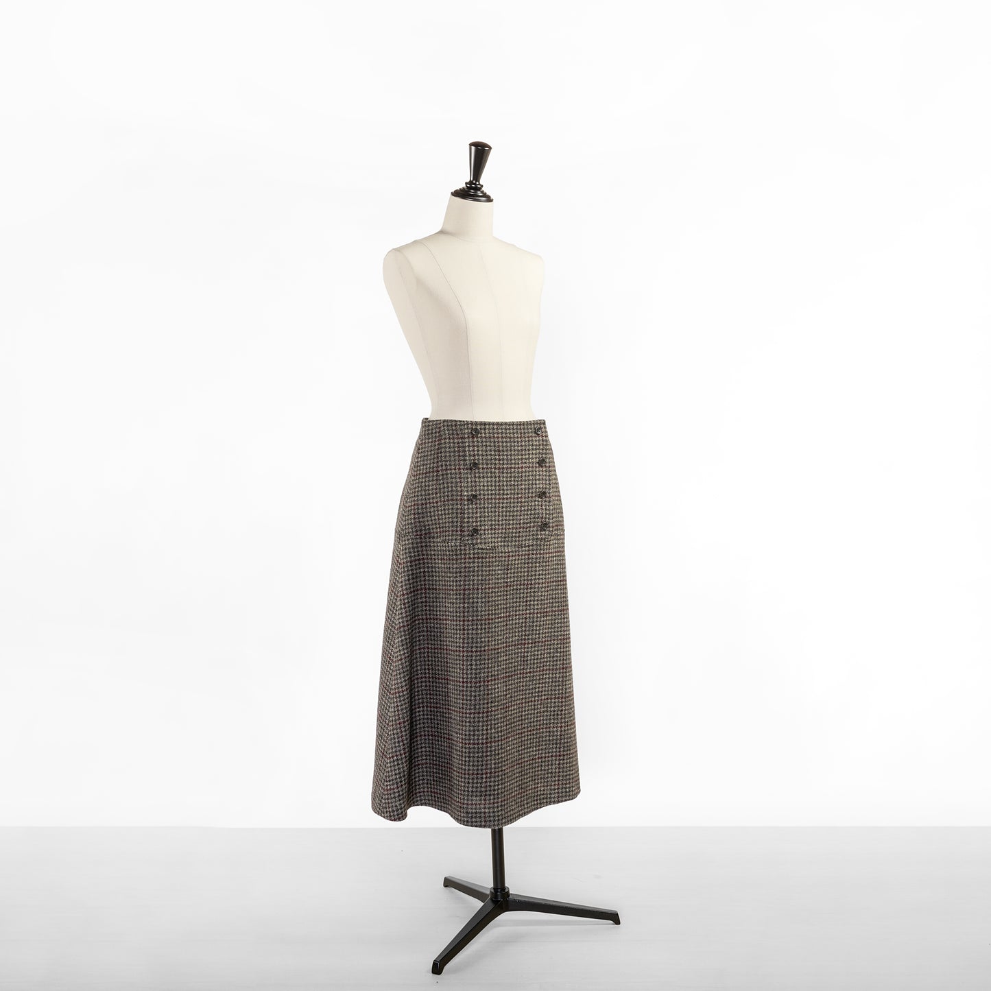 SARAHWEAR MOON BRITISH TWEED HIGH WAIST FLARE SKIRT