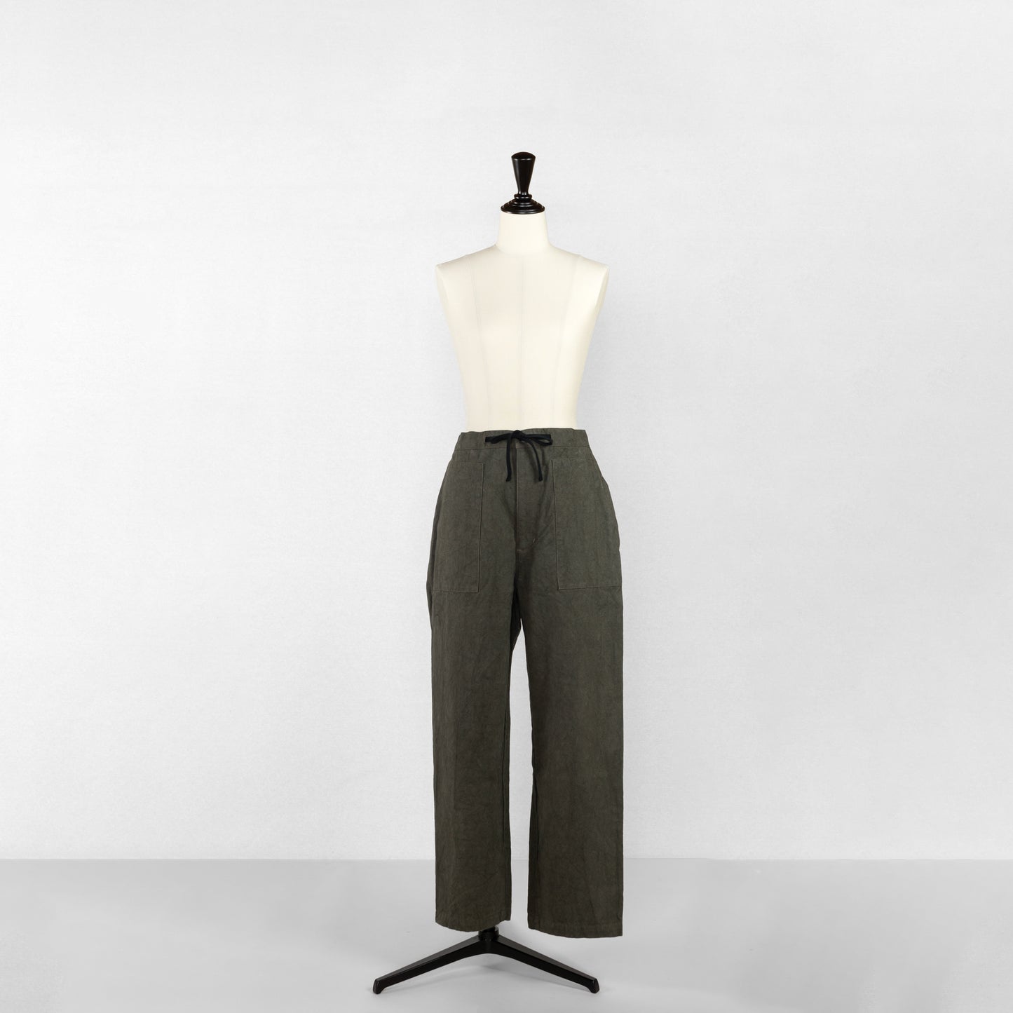 SARAHWEAR COTTON LINEN CANVAS SOFT TAPERED PANTS
