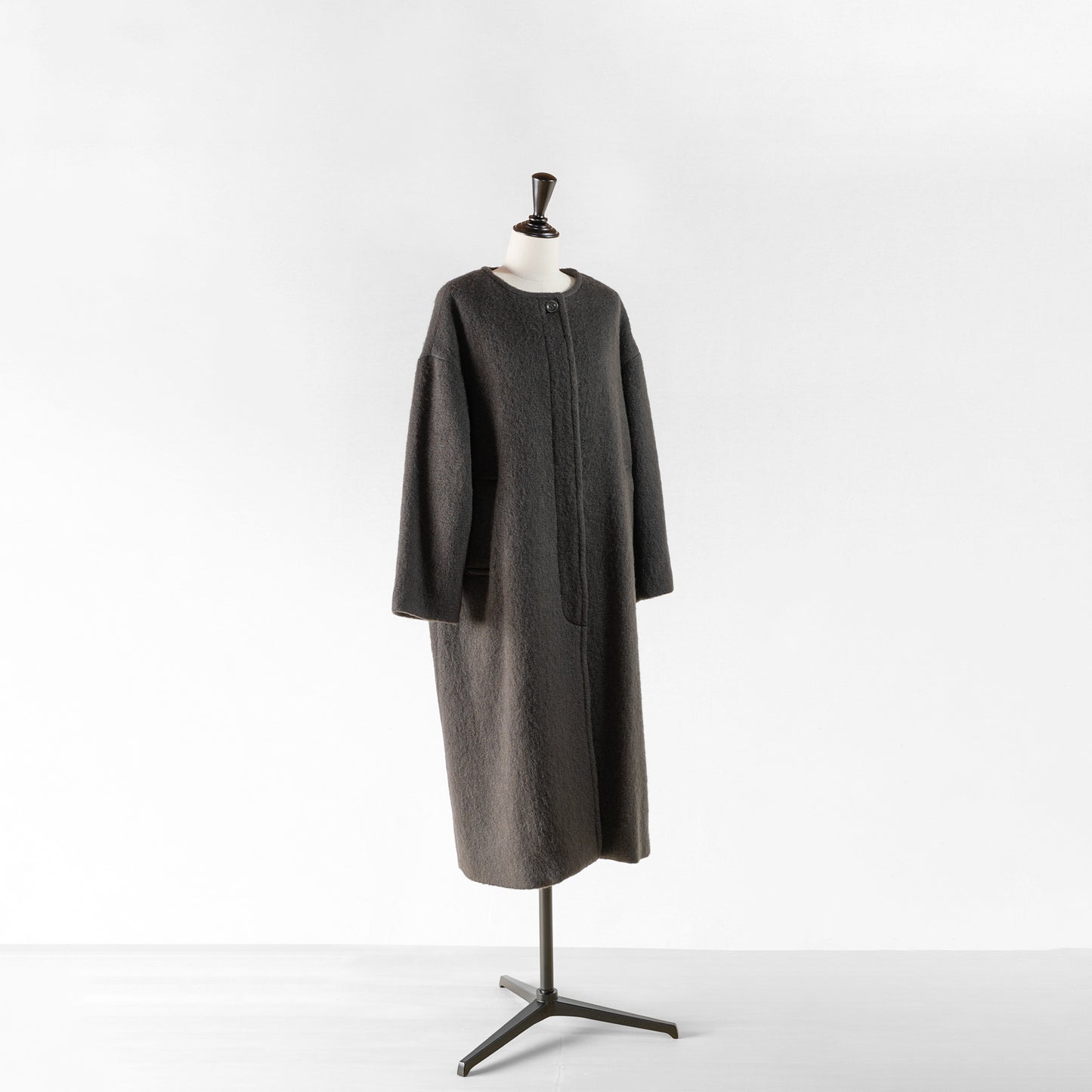 utilité MOHAIR LOOP SHAGGY NO COLLAR COAT
