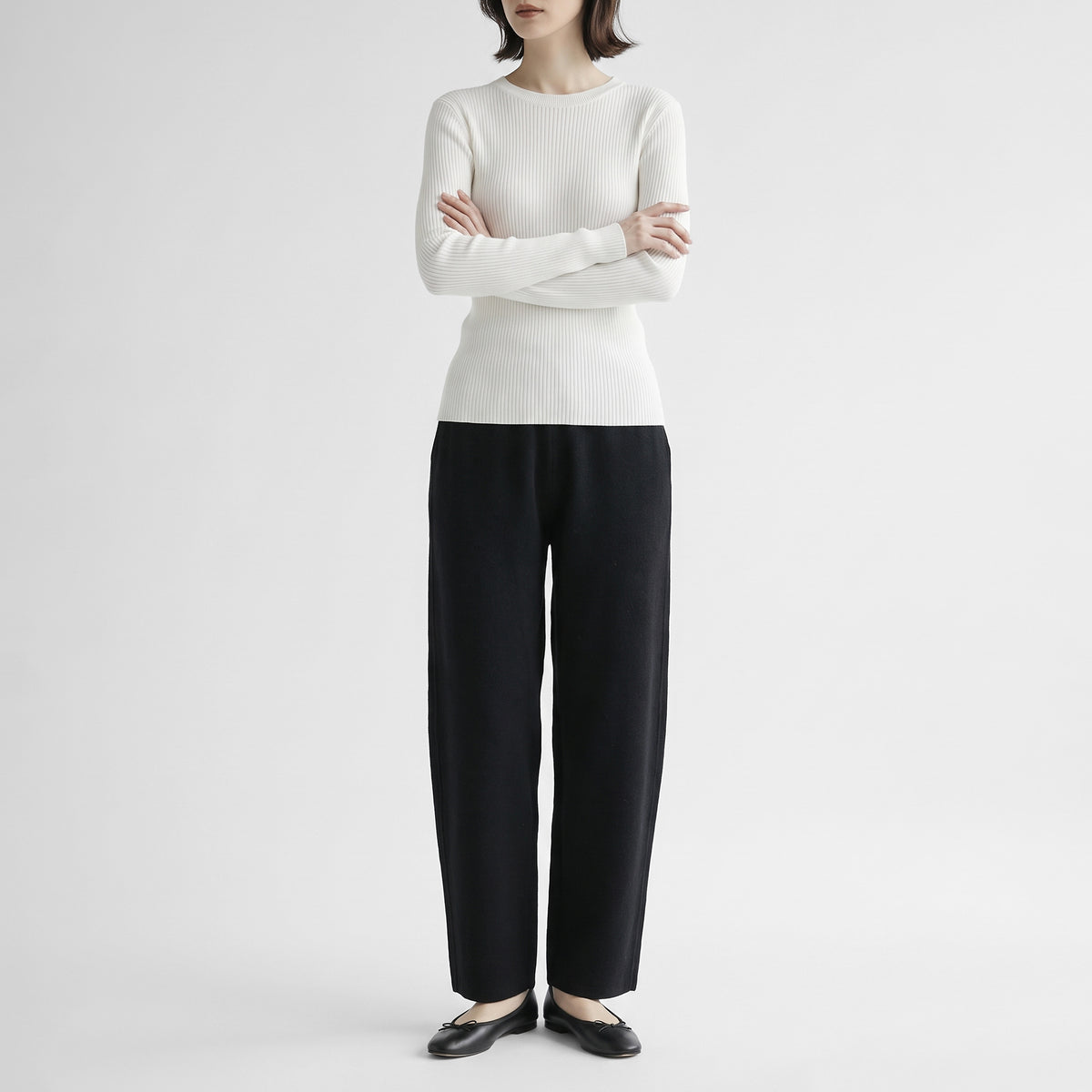 26AW TICCA ミラノリブ ワイドパンツ TBFA-302