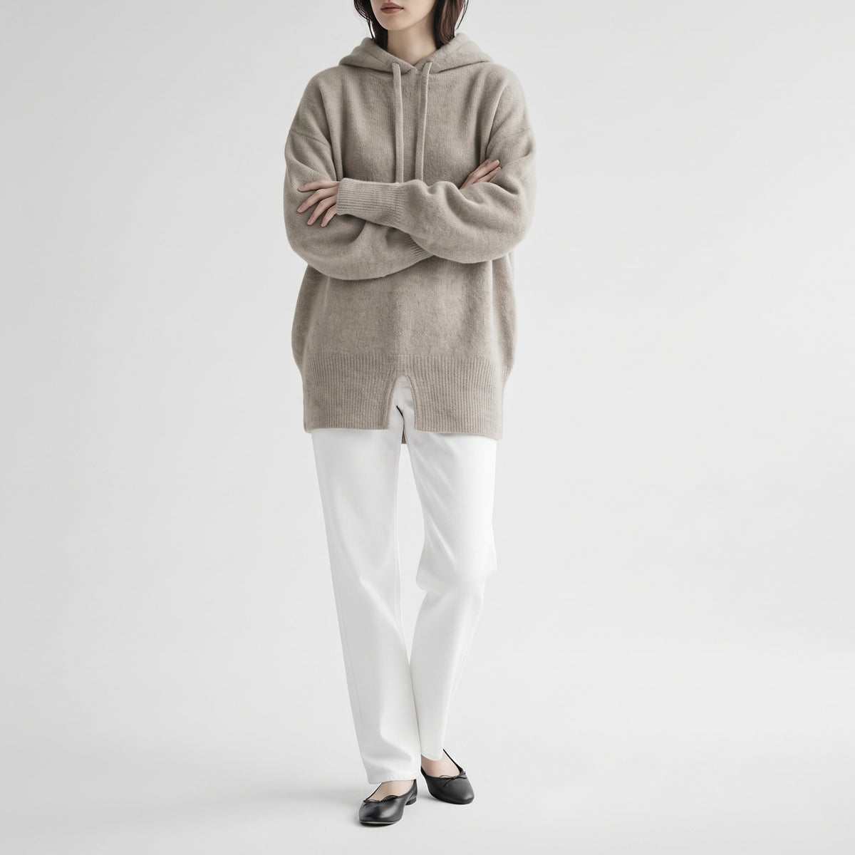 26AW enrica ラクーンブレンド ニットフーディー KNIT294
