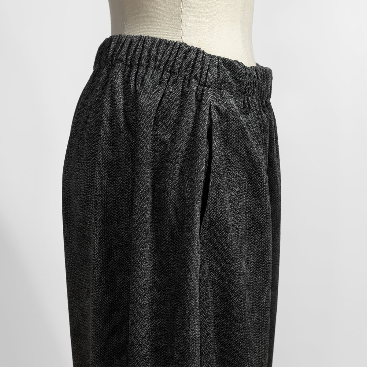 26AW mizuiro ind  ベロアプリントドローストリングパンツ 3-260097