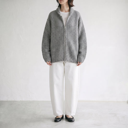 26AW Yonetomi モヘヤウール ニューボーダー ニットブルゾン 95-264-035