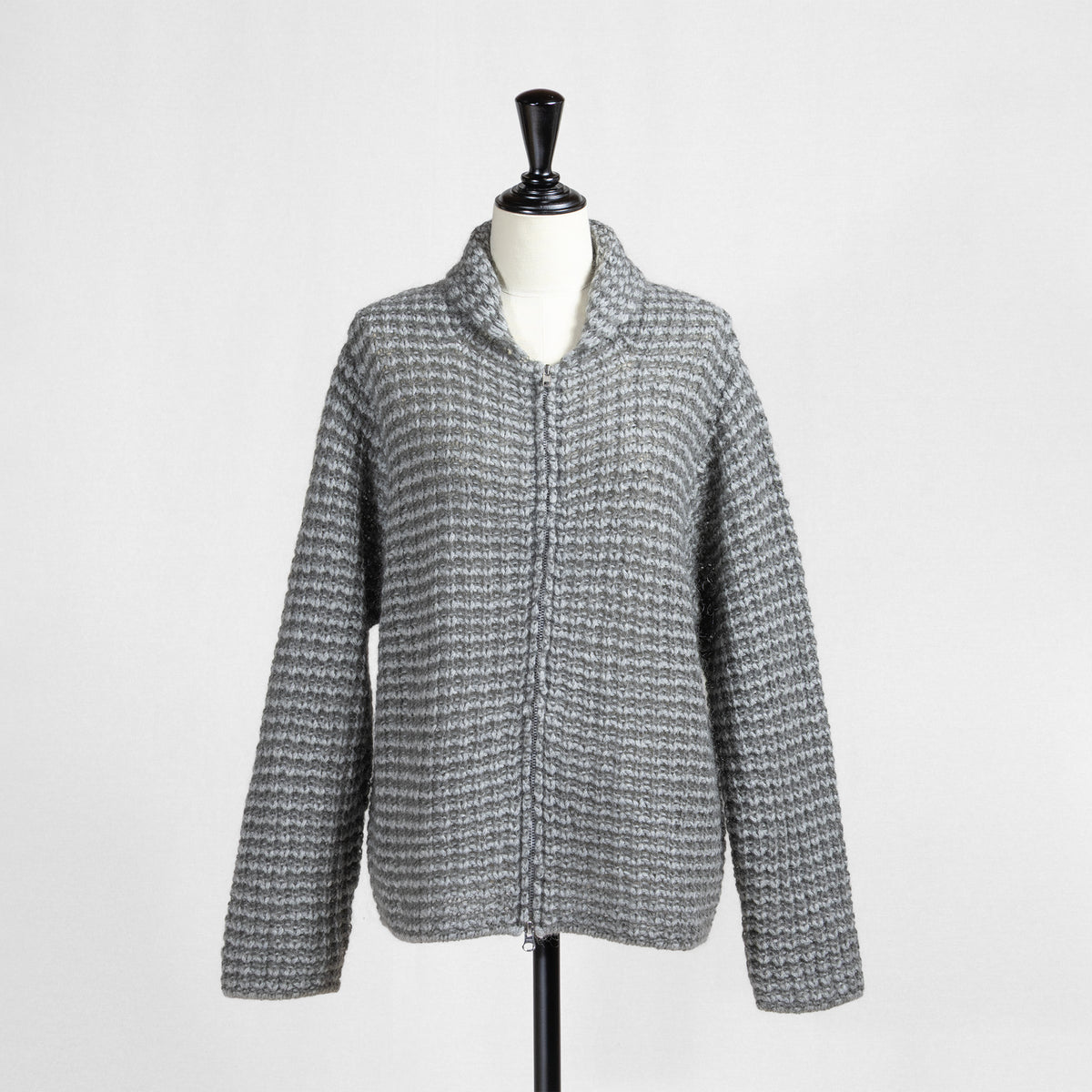 26AW Yonetomi モヘヤウール ニューボーダー ニットブルゾン 95-264-035