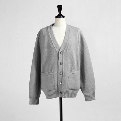 26AW Yonetomi ラムウールコットン ニットカーディガン 95-264-032
