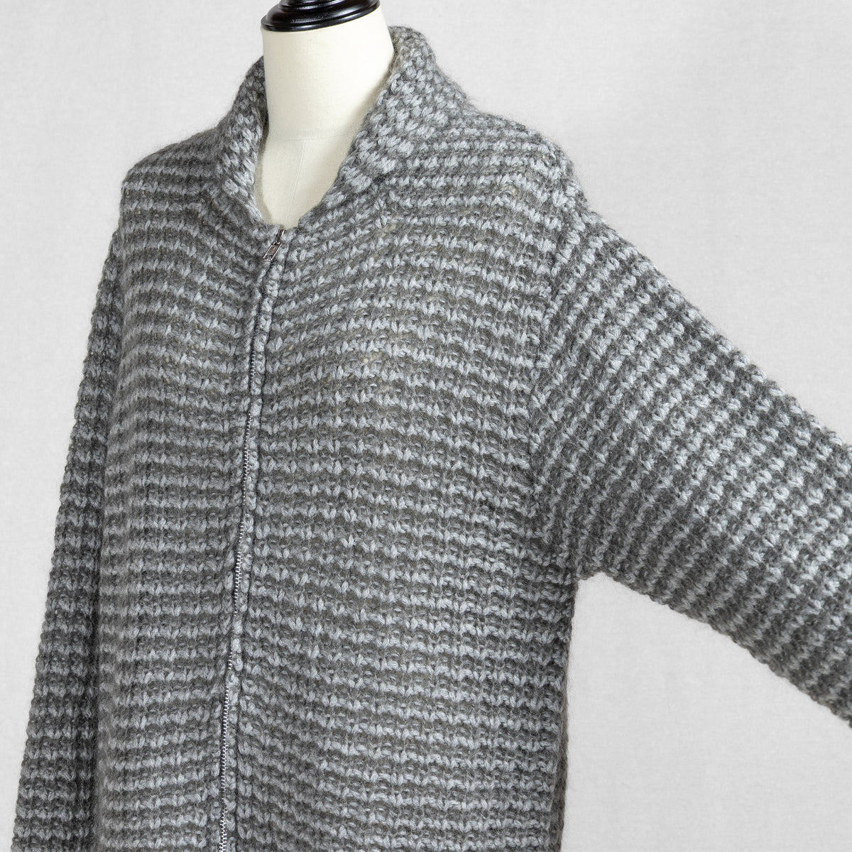 26AW Yonetomi モヘヤウール ニューボーダー ニットブルゾン 95-264-035
