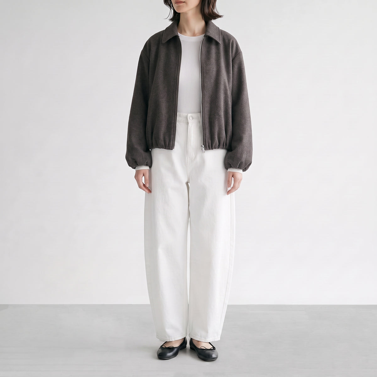 26AW cafune ワイドスリーブ ジップブルゾン 645403
