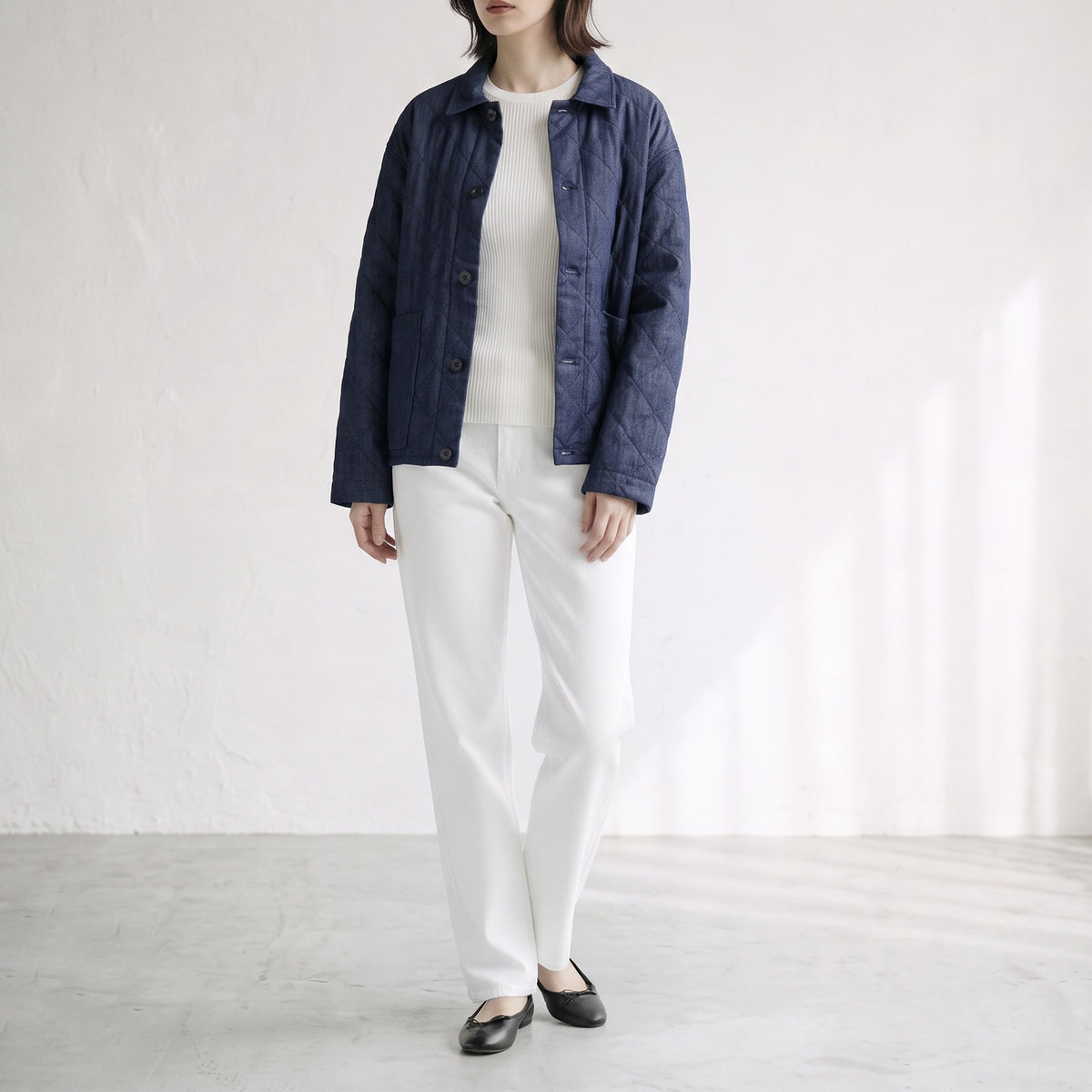 26AW NATURAL LAUNDRY 先染めキルトカバーオールジャケット 7264J-014