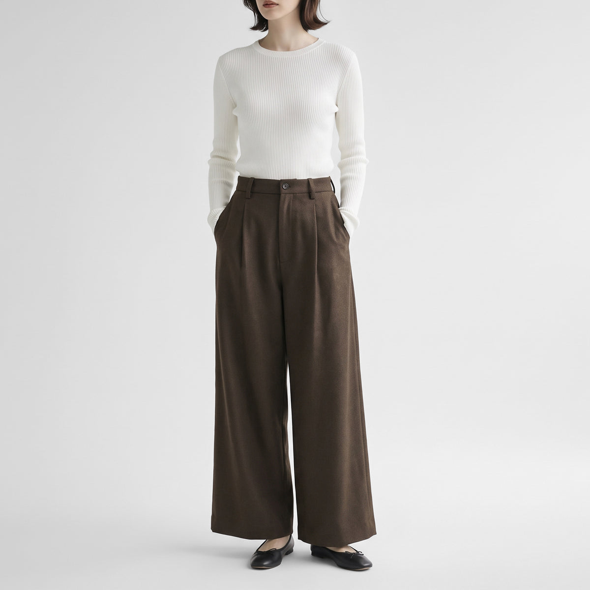 26AW SARAHWEAR ウールサージ シングルタックパンツ C30634