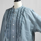 26AW grin コットンリネンキャンブリック×キュプラフリルシャツ 8264T-011