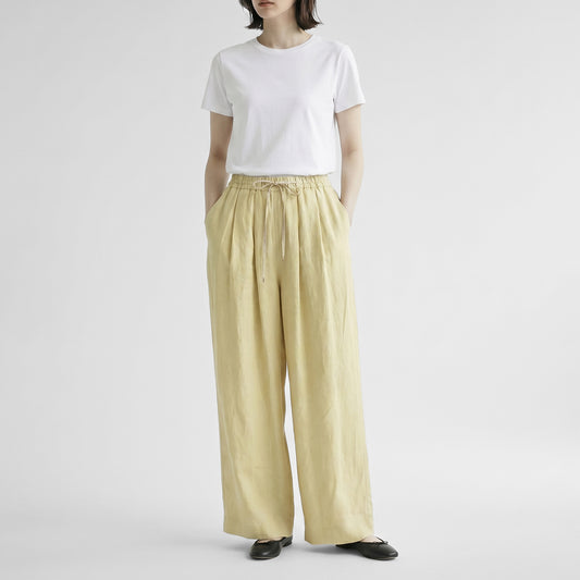 26SS cafune リネン タックギャザー ワイドパンツ 625602