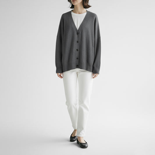 25AW mizuiro ind ハイゲージVネックカーディガン 4-220100