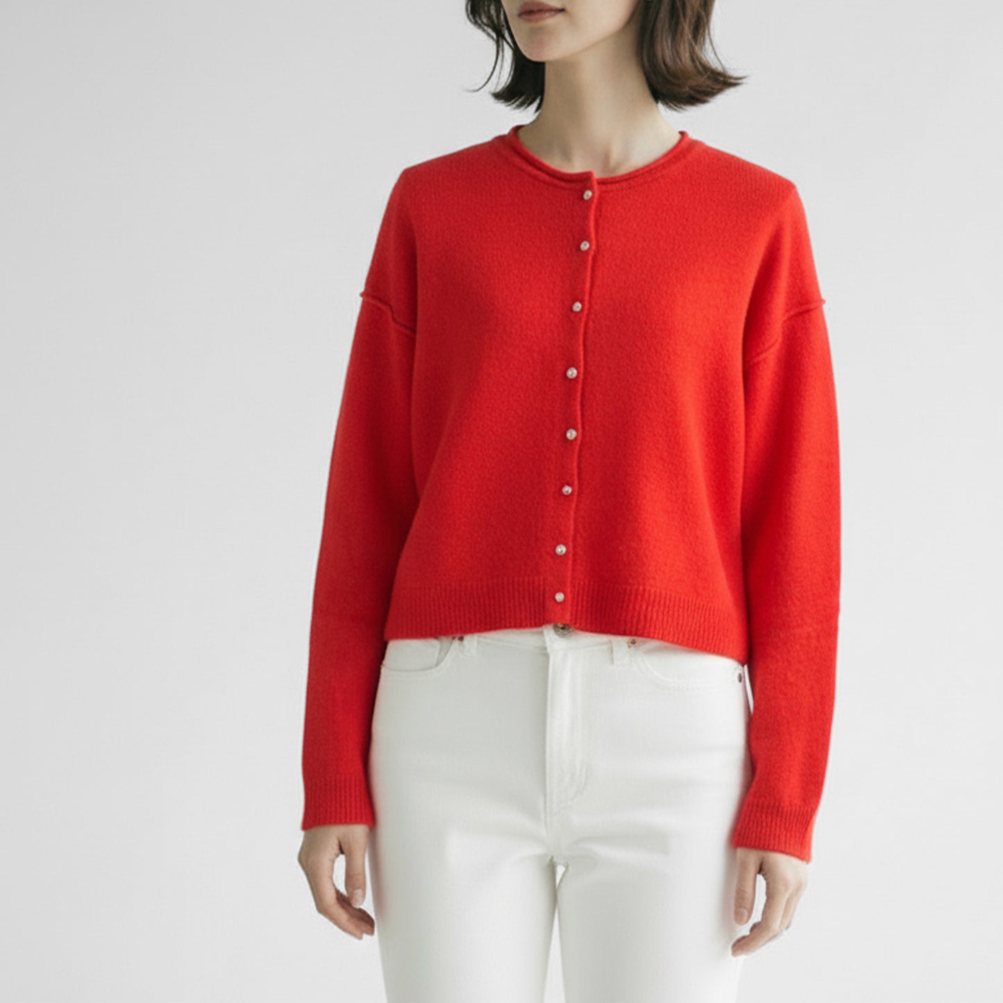 25AW PASSIONE クロップドカシミヤカーディガン 546945