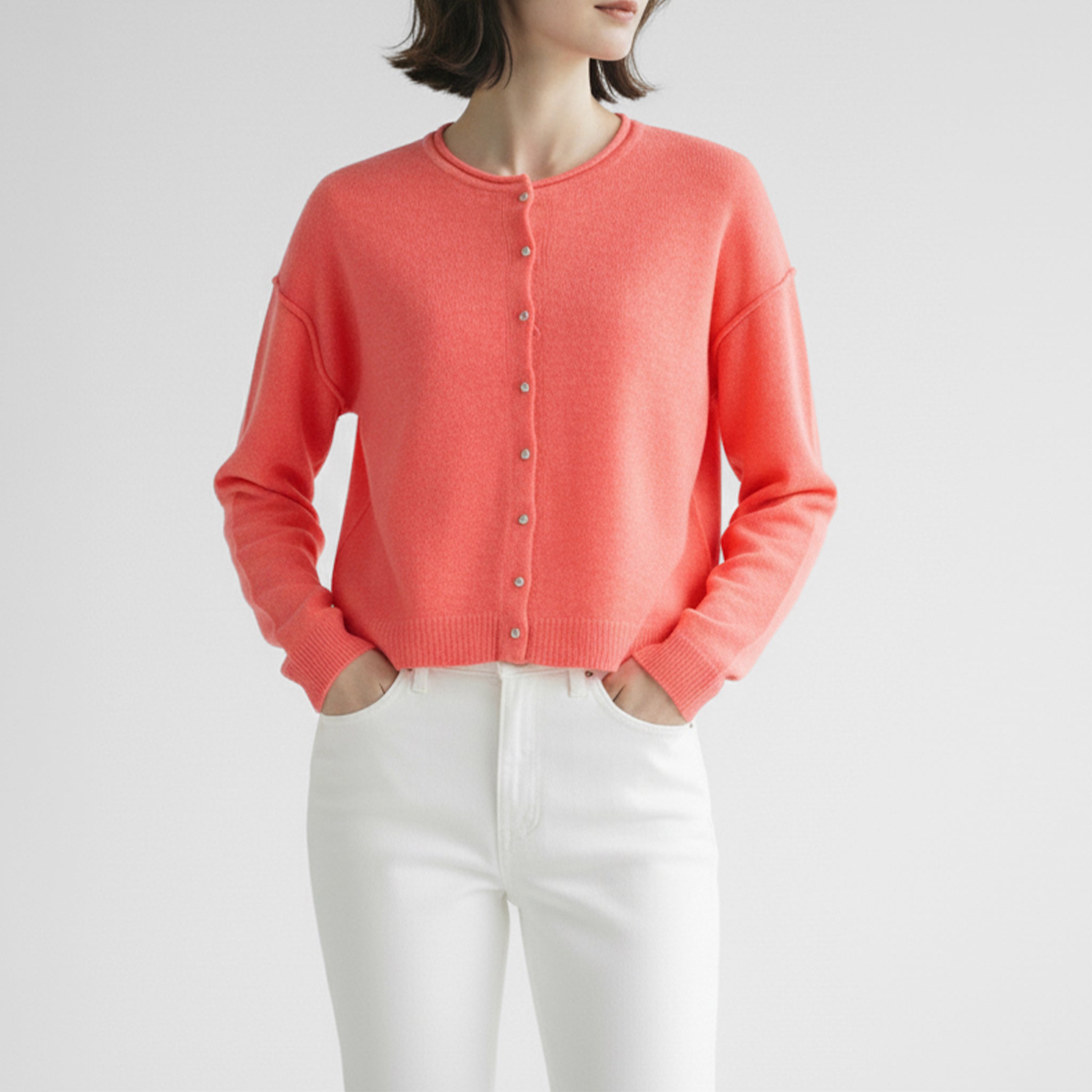 Odetta ウールレーヨン+オイルカーフフードニットカーディガン ニット – ONTADE