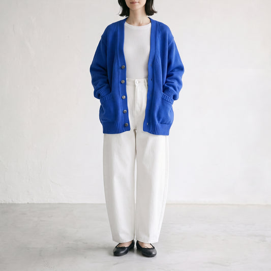 26AW Yonetomi ラムウールコットン ニットカーディガン 95-264-032