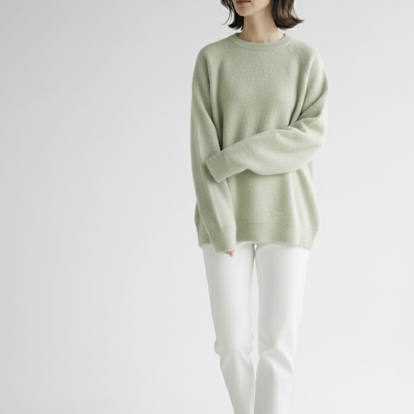 25AW BATONER カシミヤフォックス天竺ラグランクルーネック BN-25FM-056