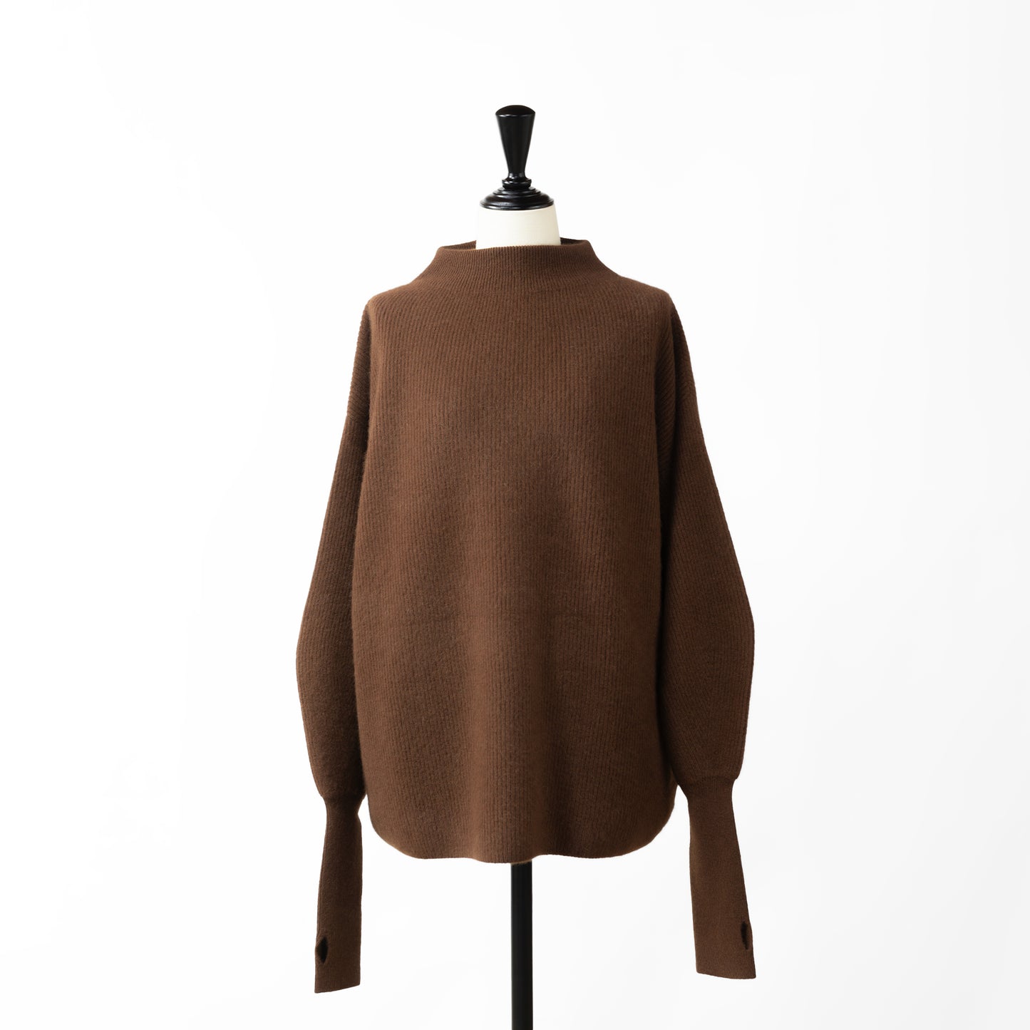 24AW BATONER  CASHMERE FOX BOAT NECK FINGERHOLL