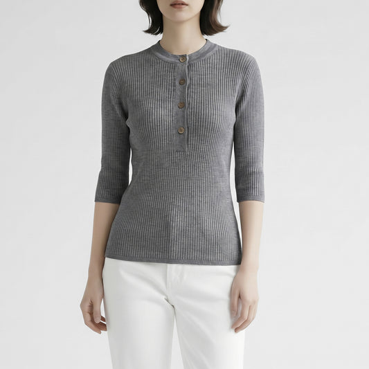 26SS BATONER CHOMA リブ ヘンリーネック ハーフスリーブ BN-26SL-043