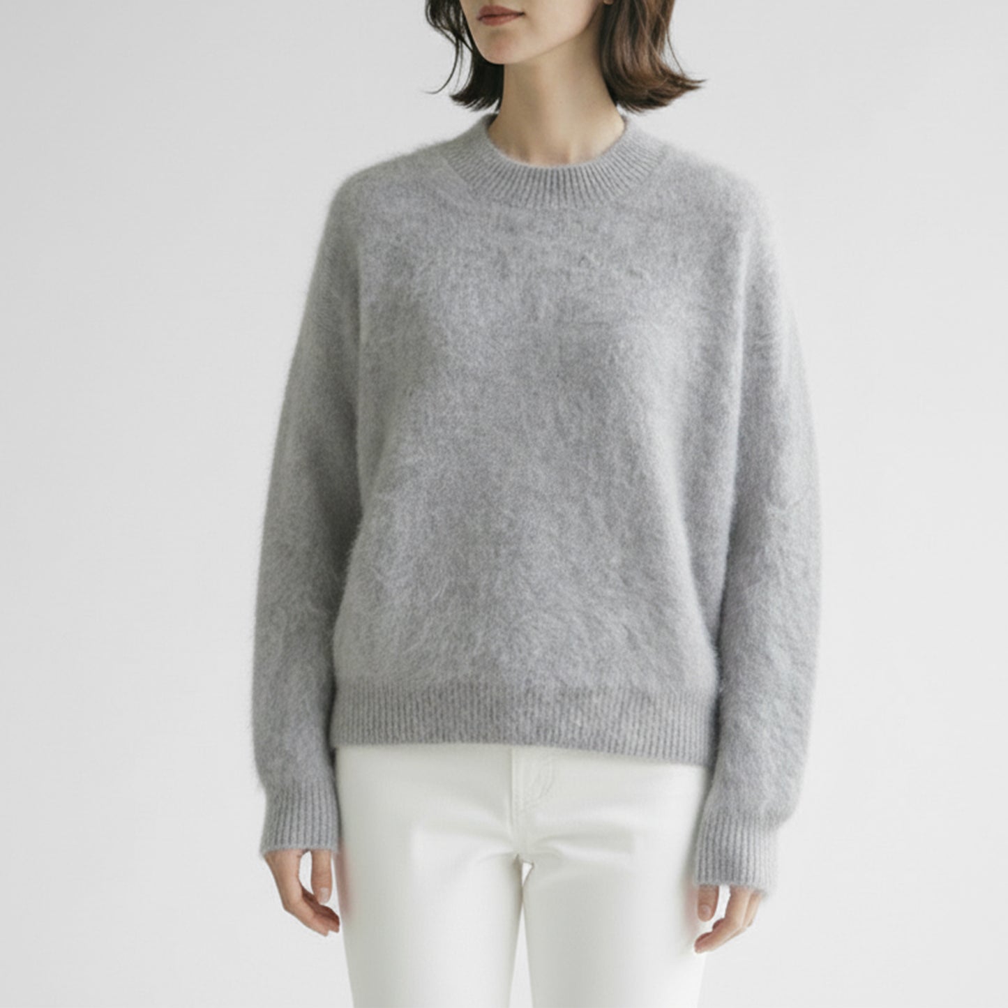 24AW BATONER CASHMERE FOX FUR CREW NECK