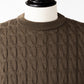 24AW BATONER MEN SOLID WOOL CABLE CREW NECK