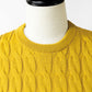 24AW BATONER SOLID WOOL ARAN CREW NECK