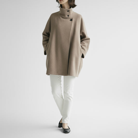 25AW cafune スタンドカラー ケープコート 545403