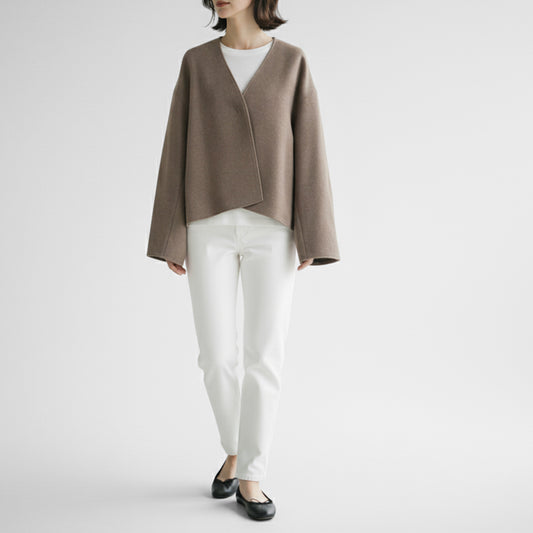 25AW cafune フェイクスエードVネックジャケット 545401