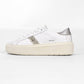 25SS D.A.T.E HILL LOW PLATFORM CALF WHITE-SILVER