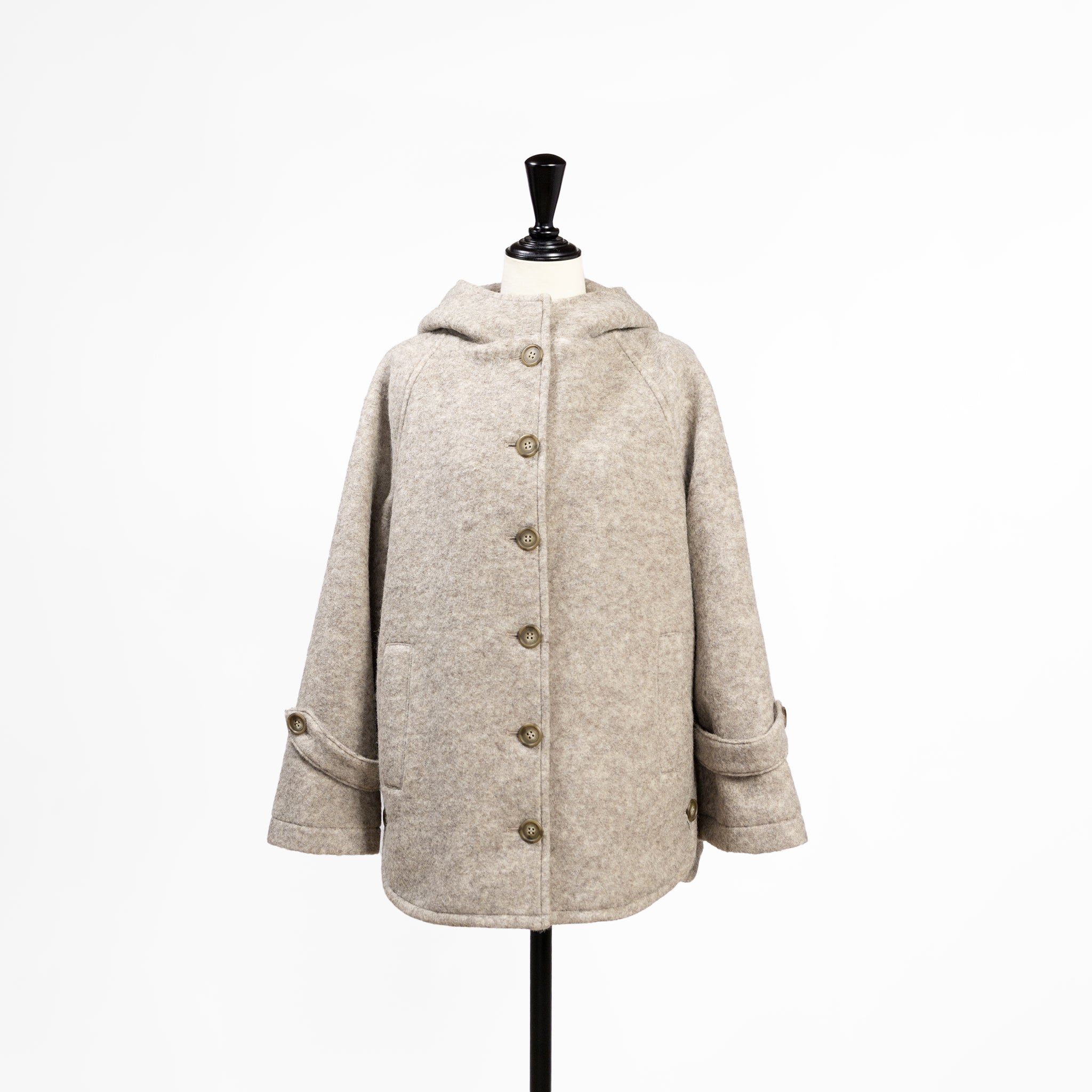 24AW FONTANA GRANDE HOODED WOOL SHORT COAT