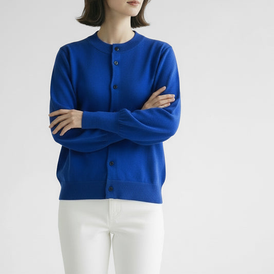 grin 綿カシミヤクルーネックカーディガン 8254K-028