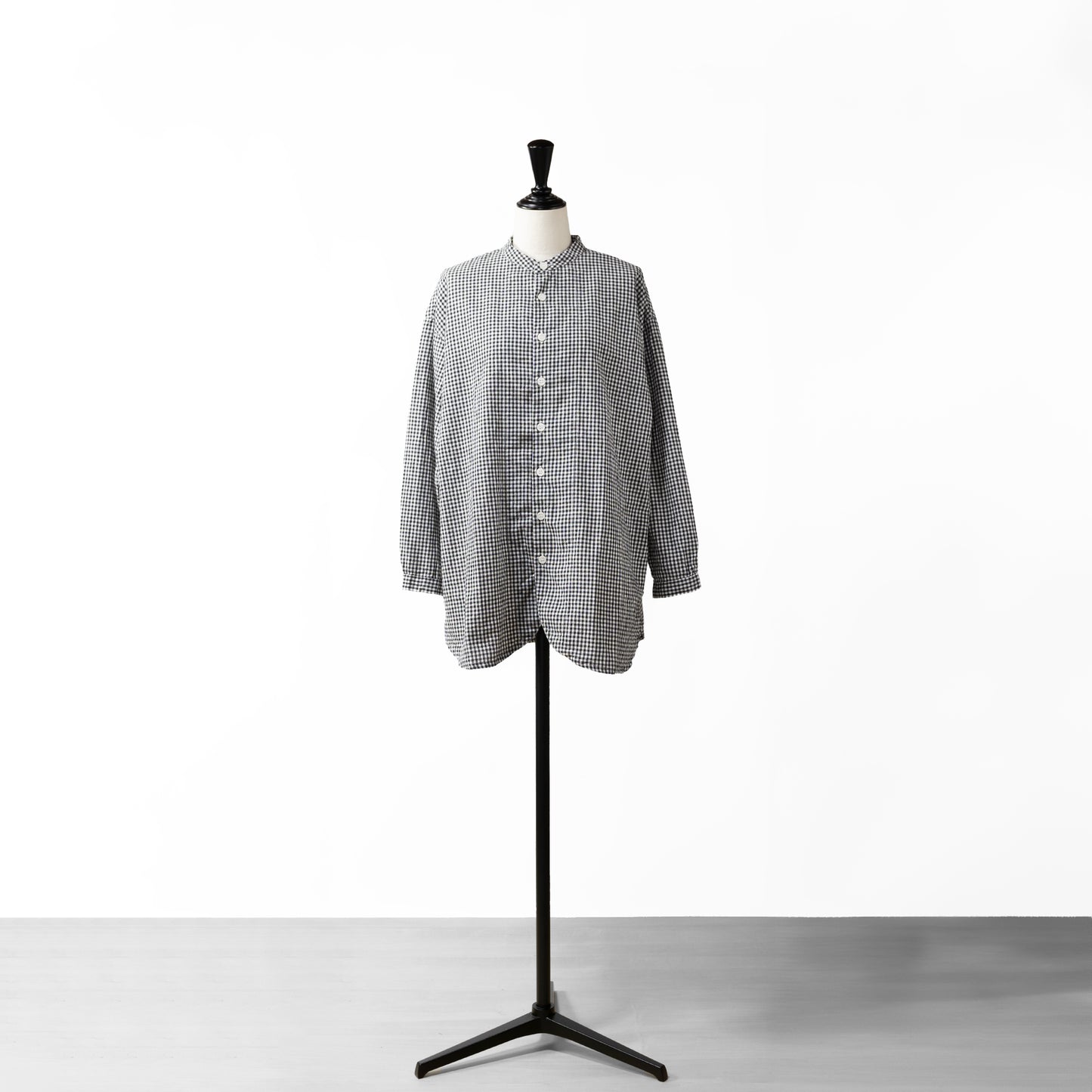 24AW grin MONOTONE CHECK ROUND SHIRT