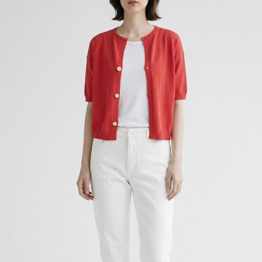 26SS grin コットンツイスト ショートカーディガン 8262K-001