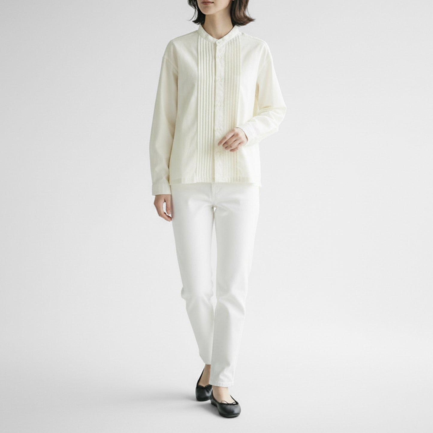 25AW grin コットンビエラ ピンタックシャツ 8254T-002